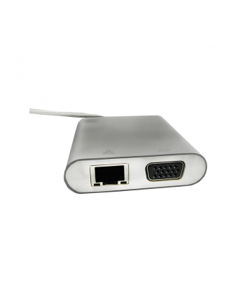 Adapter USB 3.1 typC /  VGA żeński | USB 3.0 żeński | RJ45 | PD