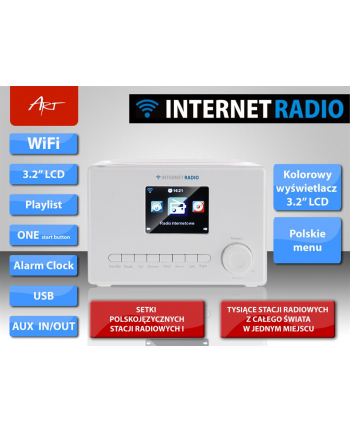 Radio internetowe WIFI X102 LCD kolor 3,2'' białe