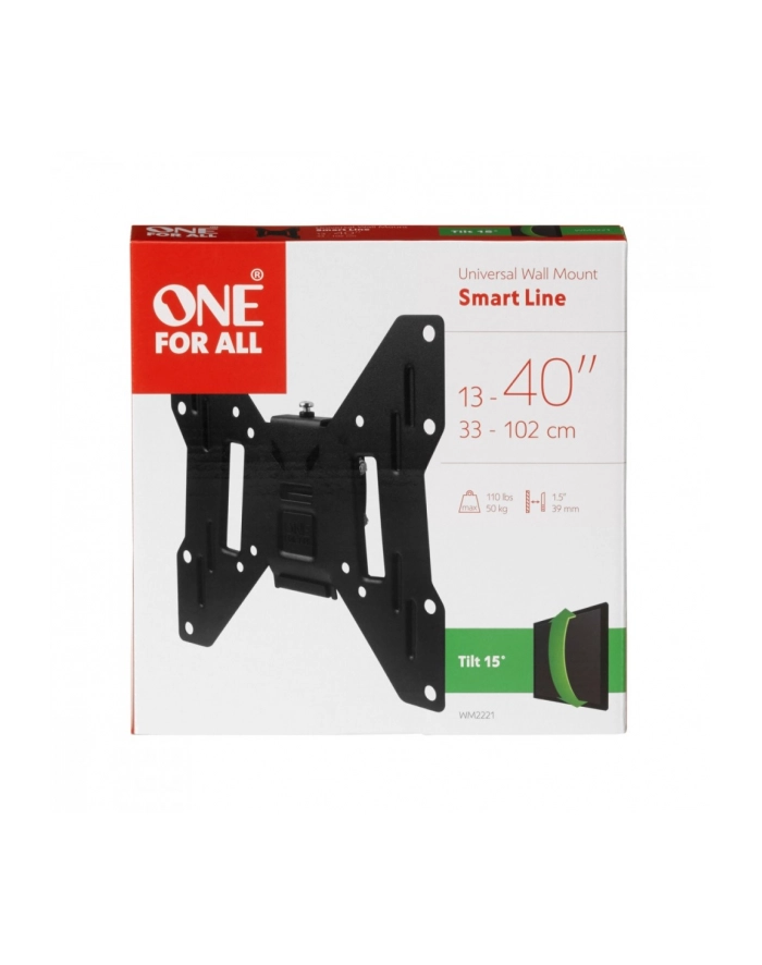 Uchwyt TV uchylny 13-40' 50kg VESA od 75x75 do 200x200 39mm od ściany główny