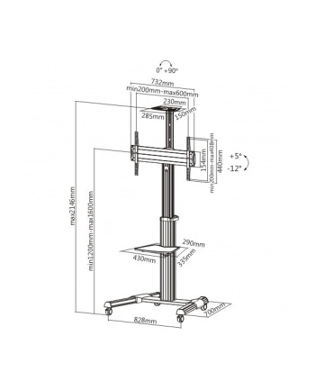 Stojak mobilny LCD/LED 37-70cali regulowany 160cm, 50kg nr 2