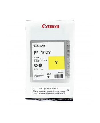 Tusz Canon PFI102Y yellow dye | 130ml | iPF500/600/700 nr 1
