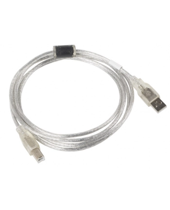 Kabel USB 2.0 AM-BM 1.8M Ferryt przezroczysty