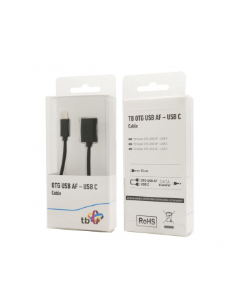 Kabel OTG USB AF - USB C 15cm czarny