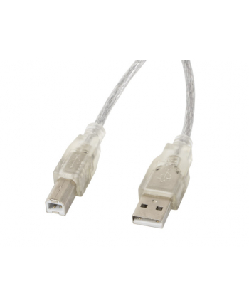 Kabel USB 2.0 AM-BM 1.8M Ferryt przezroczysty