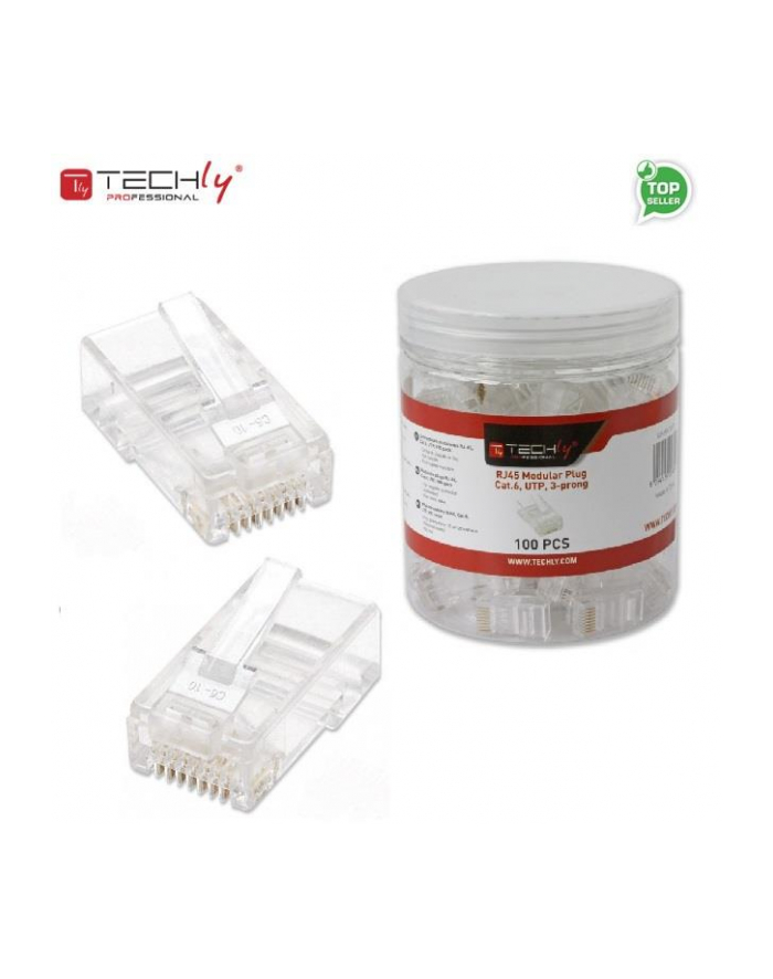 Wtyk modularny RJ45 UTP 8P8C cat.6 na drut 100szt. główny