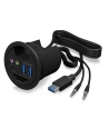 RaidSonic IcyBox Hub do Biurka 2x USB 3.0, 1x USB 3.0 Type-C, audio input/output - nr 20