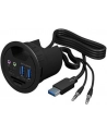 RaidSonic IcyBox Hub do Biurka 2x USB 3.0, 1x USB 3.0 Type-C, audio input/output - nr 34