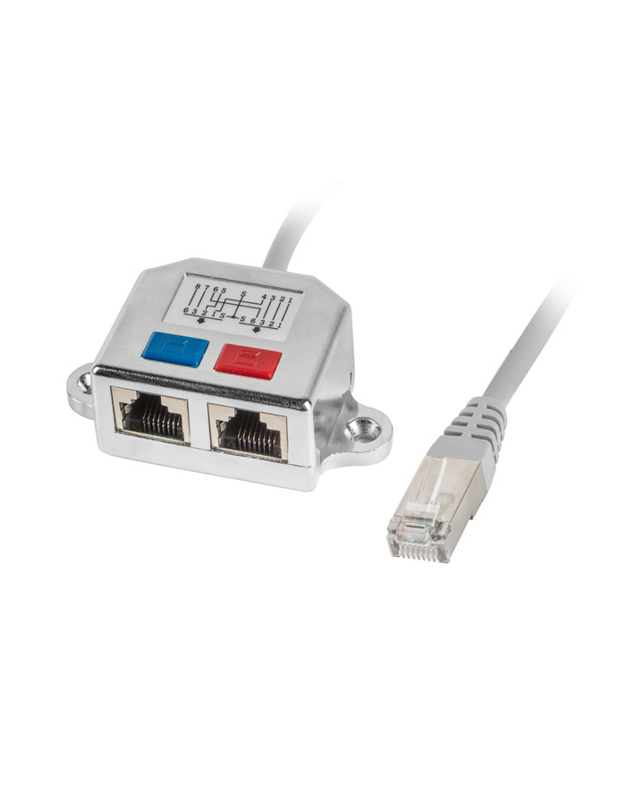 Lanberg adapter rozdzielacz Lan RJ45/2x RJ45 FTP główny