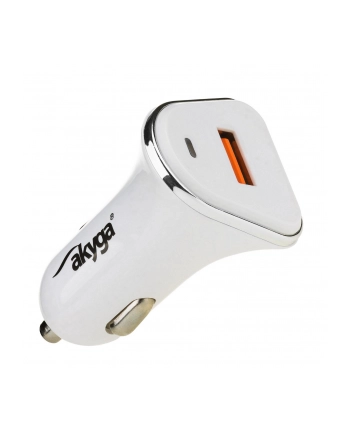 Ładowarka samochodowa Akyga AK-CH-07 12V USB 3000mA biała Quick Charge 3.0