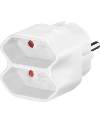 goobay Stromadapt 1Schuko->2Euro white