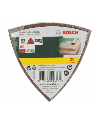 Bosch Papiery ścierne Delta 60 25 sztuk nr 2