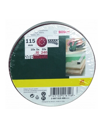 Bosch Papiery ścierne Exzent 25 sztuk nr 1
