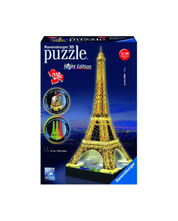 Ravensburger 3DPuzzle Wieża Eiffla w nocy 216 - 125791