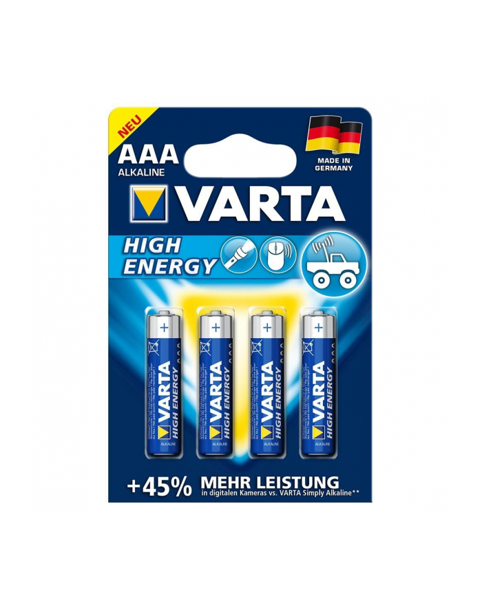 Varta High Energy LR03-AAA, alkaliczna, 1.5V, sztuk 4 (4903-101-404|4903-110-414) główny