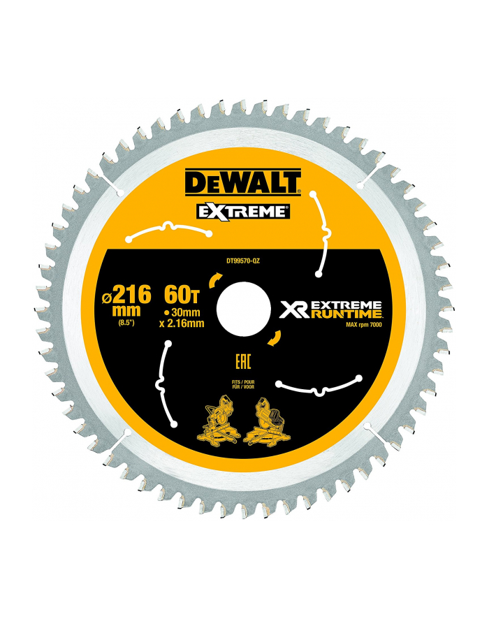 DeWalt DT99570, 216mm / 30mm główny