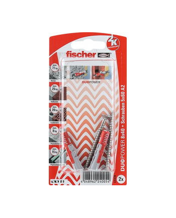 Fischer DUOPOWER 8X40 S A2 K DE