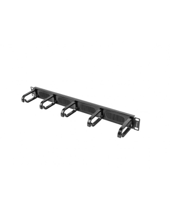 Organizer kabli 19'' 1U Panel szczotkowany Typ B czarny nr 2