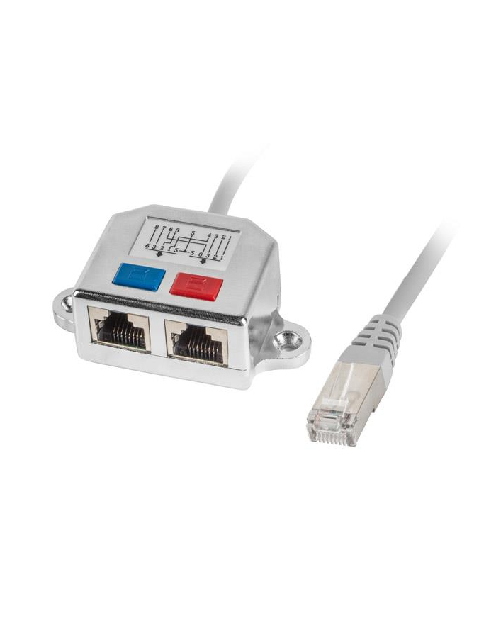 Adapter rodzielacz LAN RJ-45 - 2x RJ-45 FTP główny