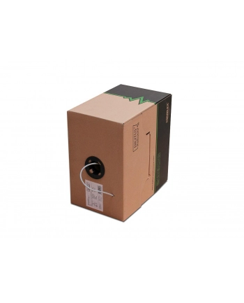 Kabel teleinformatyczny, instalacyjny, U/UTP kat.5e 4x2xAWG24/1, drut, miedziany, PVC, 305m, szary