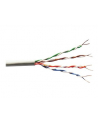 Kabel teleinformatyczny, instalacyjny, U/UTP kat.5e 4x2xAWG24/1, drut, miedziany, PVC, 305m, szary - nr 6