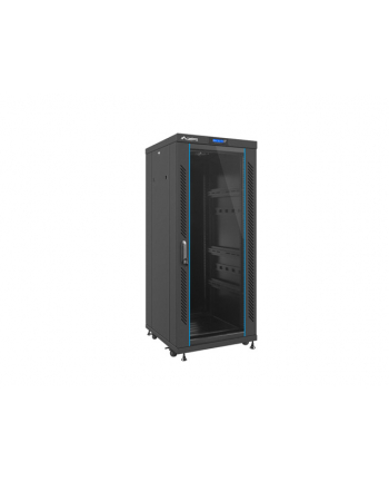 Lanberg szafa instalacyjna stojąca 19'' 27U/600x600mm czarna (drzwi szklane LCD)