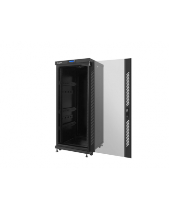 Lanberg szafa instalacyjna stojąca 19'' 27U/600x600mm czarna (drzwi szklane LCD)