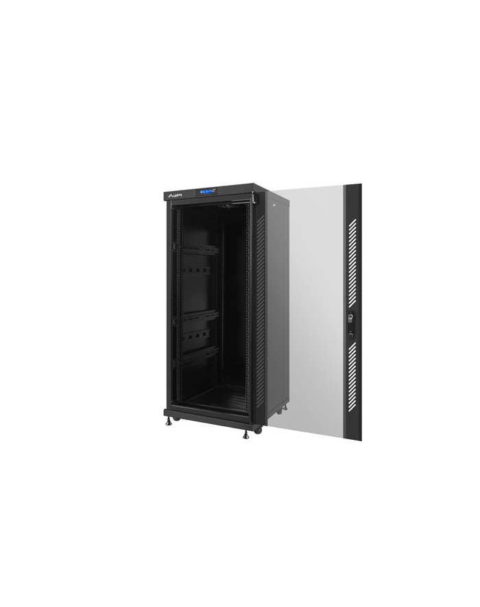 Lanberg szafa instalacyjna stojąca 19'' 27U/600x600mm czarna (drzwi szklane LCD) główny