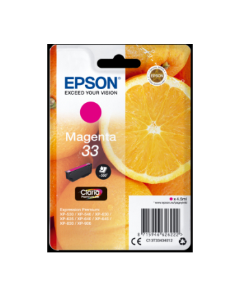 epson Tusz T3343 MAGENTA 4.5ml do XP-5xx/6xx/8xx/9xx