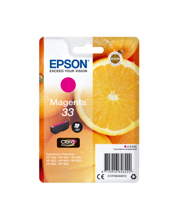 epson Tusz T3343 MAGENTA 4.5ml do XP-5xx/6xx/8xx/9xx