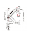 Ramię biurkowe z amortyzatorem gazowym monitor 15-27cali, 8kg, srebrno-czarne - nr 2