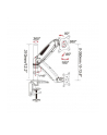 Ramię biurkowe z amortyzatorem gazowym monitor 15-27cali, 8kg, srebrno-czarne - nr 9