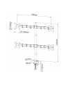 Uchwyt nabiurkowy na 4 monitory 13-27cali 4x10kg, czarny - nr 21