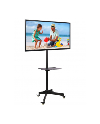 Stojak mobilny LCD/LED 23-55cali regulowany z półką, czarny