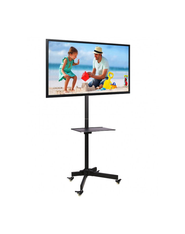 Stojak mobilny LCD/LED 23-55cali regulowany z półką, czarny główny