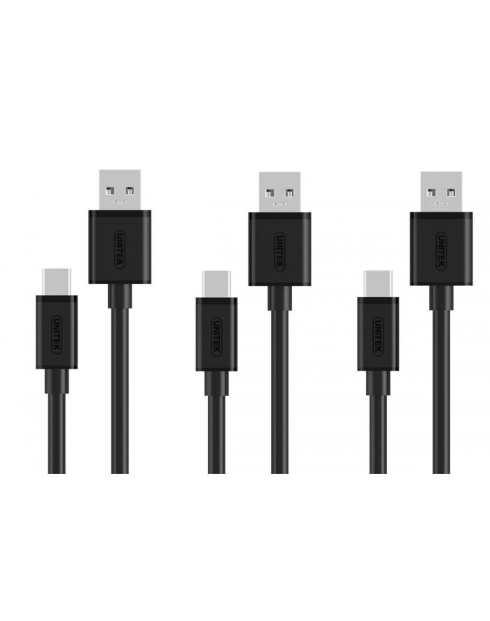 unitek Zestaw kabli microUSB - USB 2.0; 3x0.3m; Y-C4008BK główny