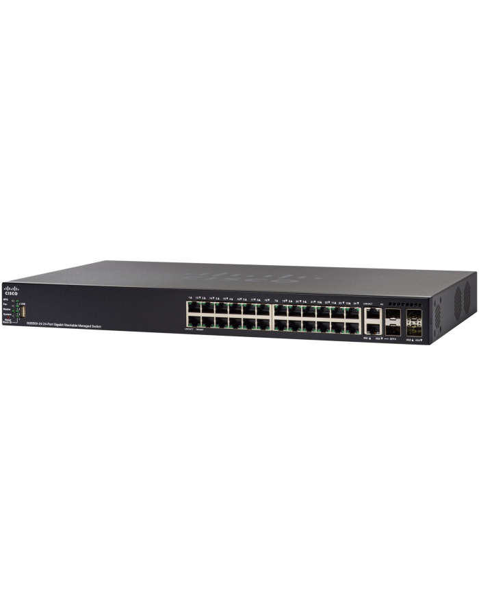 cisco SG550X-24 switch 24x1GbE 2xCombo(RJ45-10GbE/SFP+) 2xSFP+  stack SG550X-24-K9-EU główny