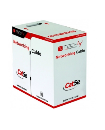 techly Kabel instalacyjny skrętka Cat5e UTP 4x2 drut CCA 305m szary nr 1