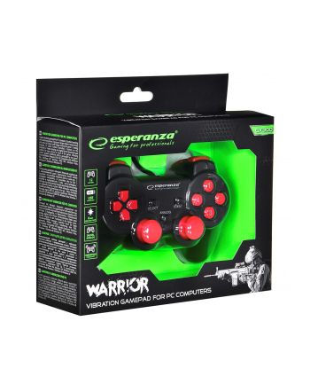 esperanza GAMEPAD PC USB WARRIOR CZARNO/CZERWONY