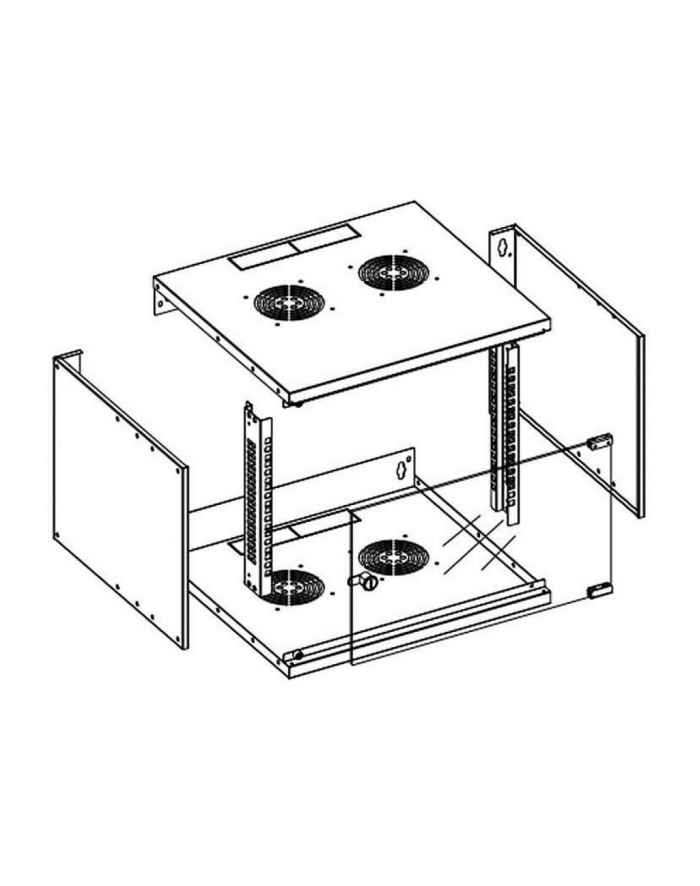 techly Szafka wisząca ECO 19cali 6U/450mm szklane drzwi zmontowana czarna główny