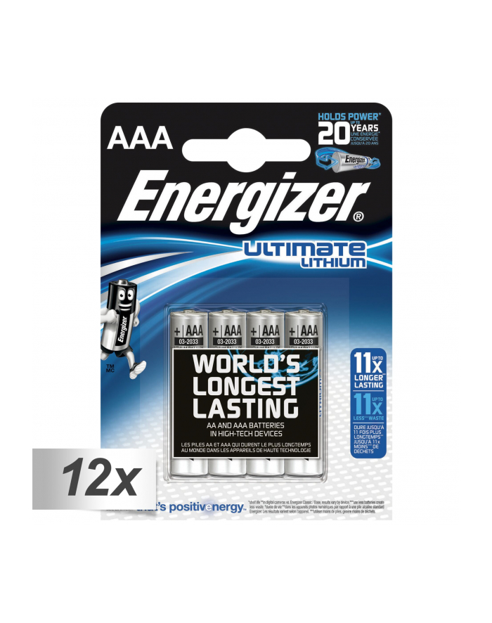 energizer Bateria Ultimate Lithium Litowa AAA L92 4 szt. blister główny