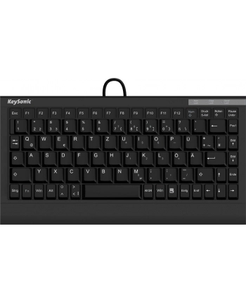RaidSonic IcyBox KeySonic mini klawiatura, PS/2, USB 2.0, Czarna