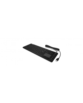 RaidSonic IcyBox KeySonic klawiatura wodoodporna, touchpad, USB, przemysłowa IP68, Czarna (DE)