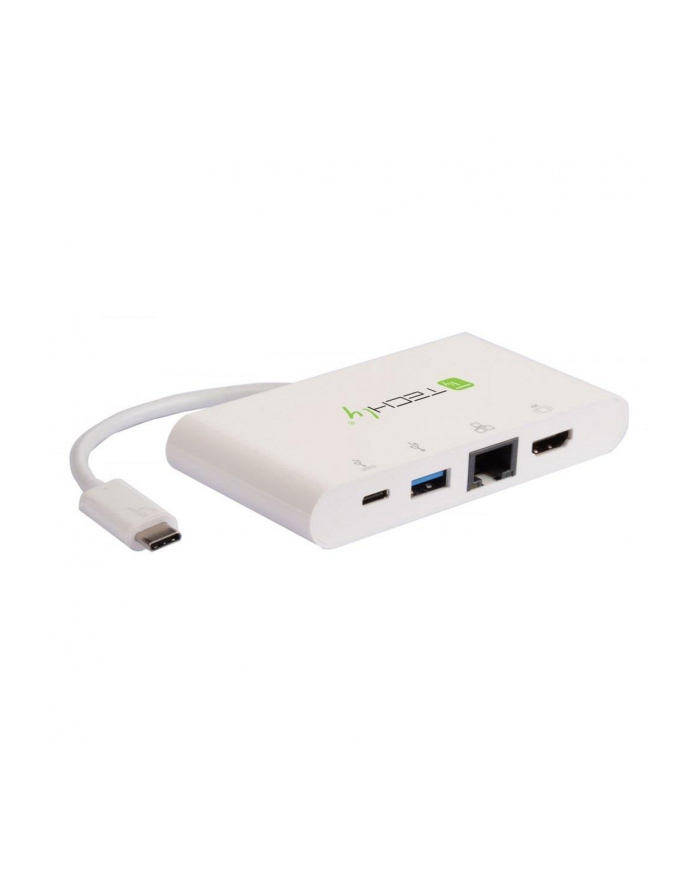 Techly USB-C 3.1 multiport adapter -> 4K HDMI/Gigabit RJ45/USB-A/USB-C biały główny