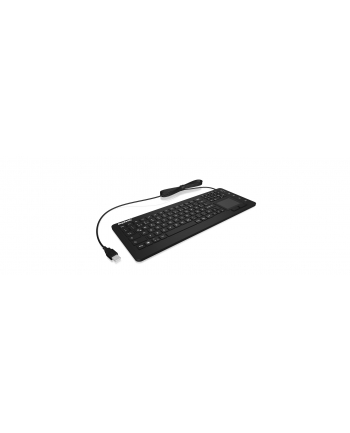 RaidSonic IcyBox KeySonic klawiatura wodoodporna, touchpad, USB, przemysłowa IP68, Czarna