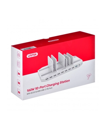 unitek STACJA ŁADUJĄCA 10xUSB 160W; QC3.0; USB-C Power Delivery; Y-2190 nr 2