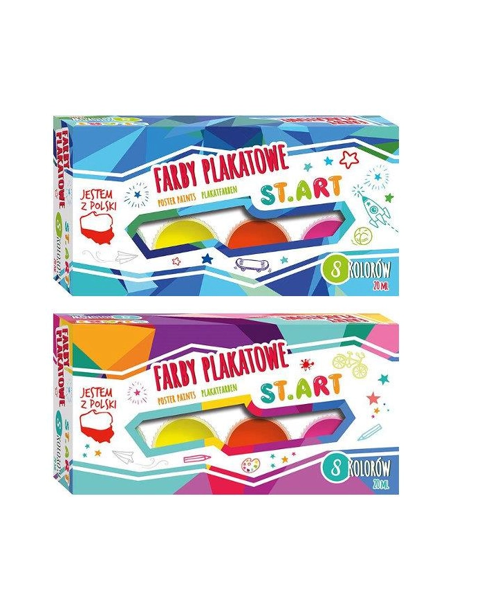 Farby plakatowe 8kol. 20ml ST.ART MAJEWSKI główny