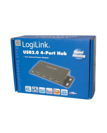 logilink Hub 4xUSB 2.0 metalowa obudowa