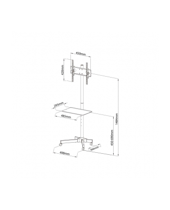 art Stolik/wózek na kółkach + uchwyt do TV 23-55' 25 kg S-09