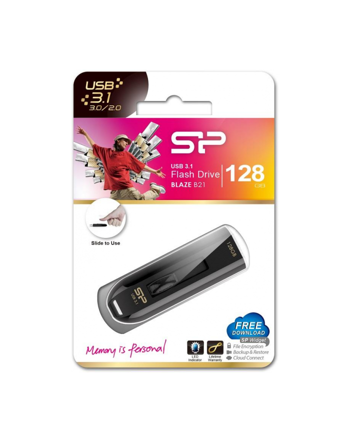 Silicon Power Pamięć USB Blaze B21 128GB USB 3.0 Czarna główny