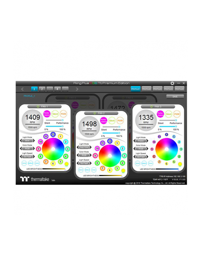 thermaltake Riing 12 RGB Plus TT Premium Edition 5 Pack (5x120mm, 500-1500 RPM) główny